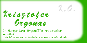 krisztofer orgonas business card
